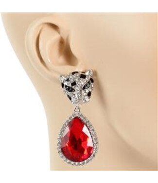 Approach With Caution Earrings - Red