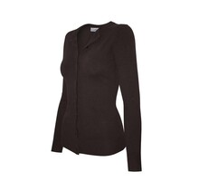 Brown Round Neck Cardigan