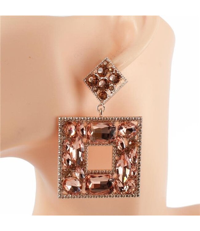 Be Square Earrings - Rose Gold