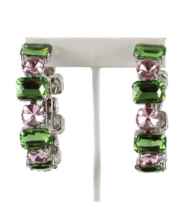 Crazy For You Hoops - Pink/Green