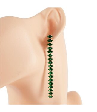 Fall In Line Earrings - Green