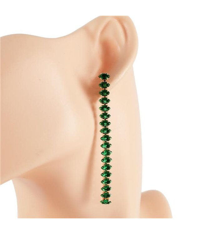 Fall In Line Earrings - Green