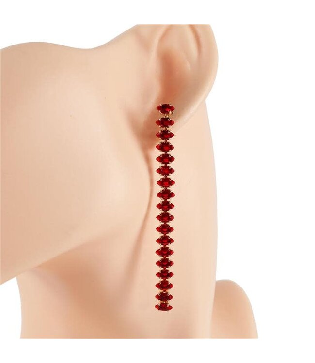 Fall In Line Earrings - Red