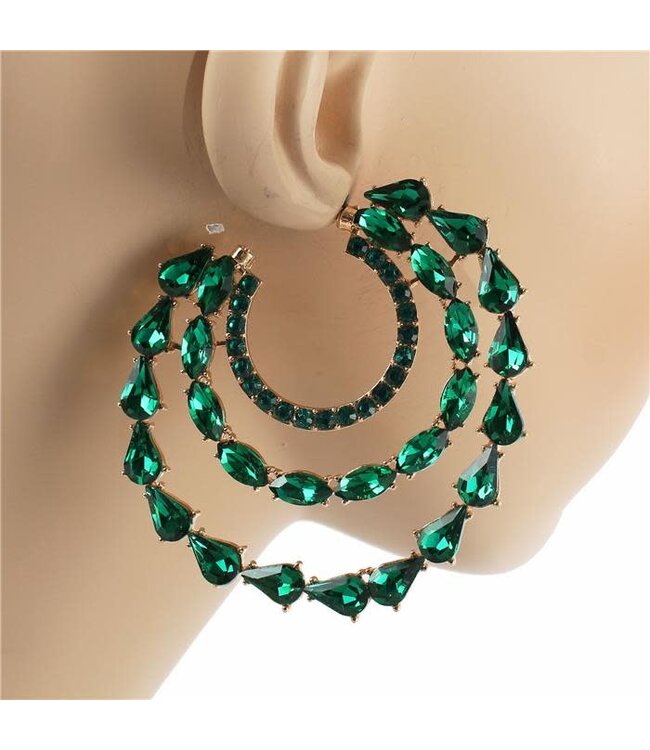 Spinning Wheels Earrings - Emerald