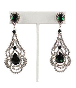 Not Too Late Earrings - Silver/Emerald