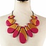 Knock On Wood Necklace Set - Fuchsia