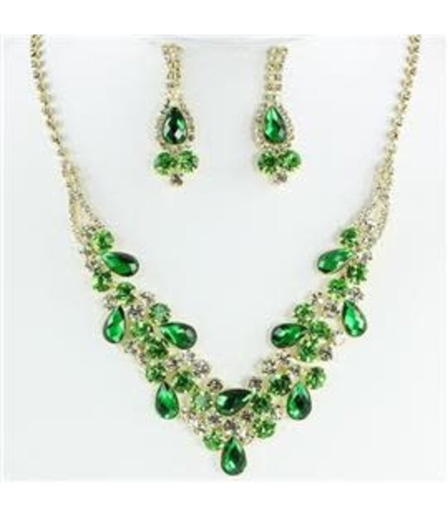 Find Me In Wonderland Necklace Set - Green