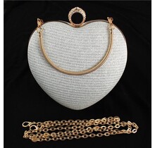 Inside Out Heart Clutch - Silver