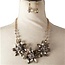 New Chances Floral Necklace Set - Pewter