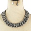 Gemstone Glam Beaded Necklace Set - Silver