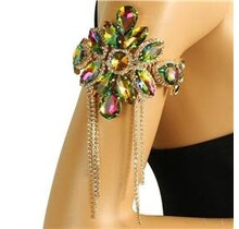Keep Me In Motion Arm Cuff/Bracelet - Green Iridescent