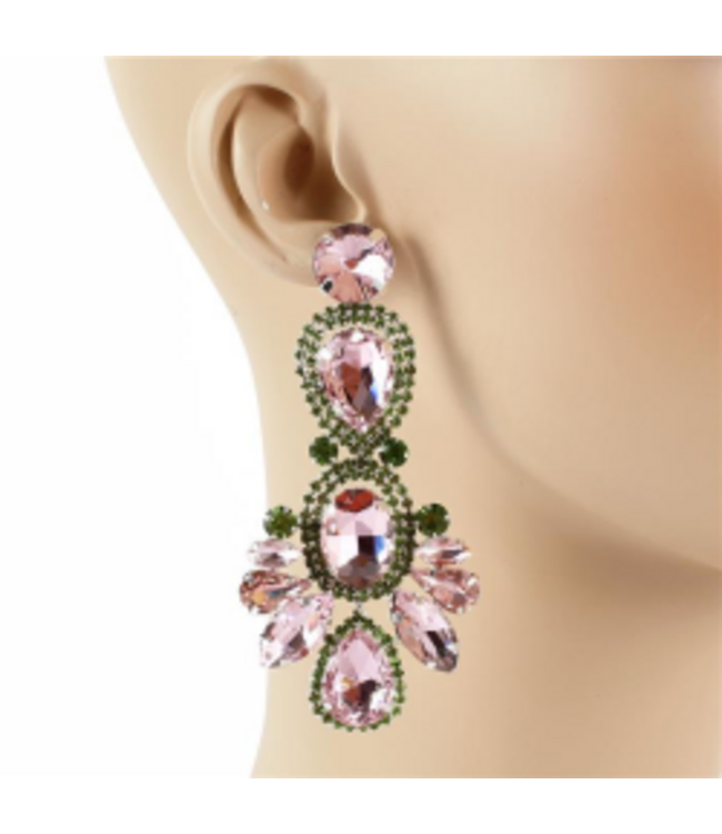 Passionate Soul Earrings - Pink/Green