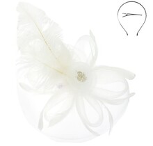 Follow My Lead Fascinator - White