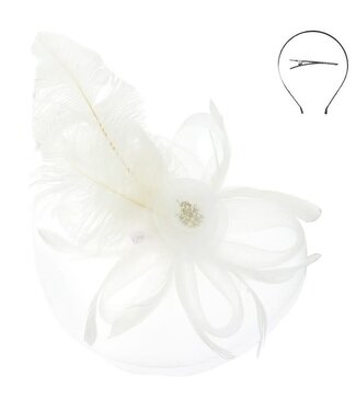 Follow My Lead Fascinator - White