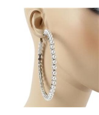 Full Circle Pearl Hoops - Silver