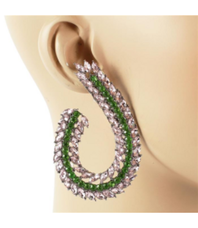 Queen Behaviour Earrings - Pink/Green