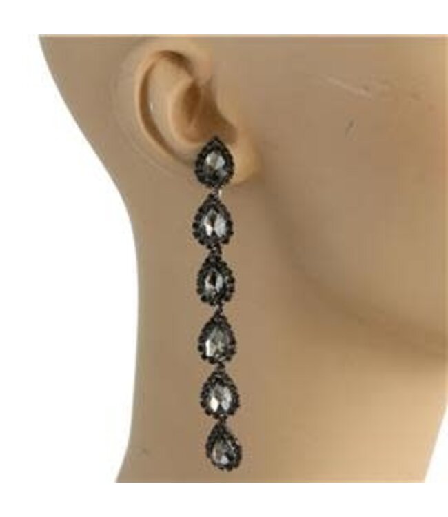 First In Line Earrings - Pewter