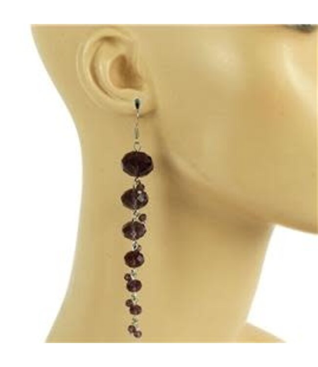 All Beaded Down  Earring - Purple