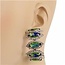 Deep Rooted Crystal Hoops - Blue Iridescent
