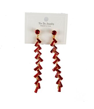 Hang On Jewel Earrings - Red