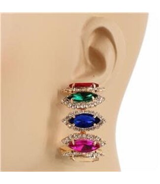 Deep Rooted Crystal Hoops - Multi