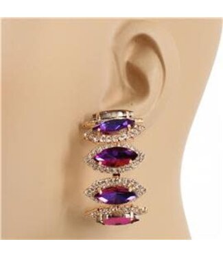 Deep Rooted Crystal Hoops - Purple Iridescent