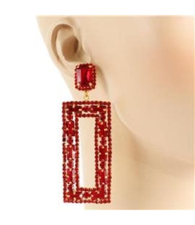 Shape Matters Chandelier Earrings - Red