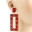 Shape Matters Chandelier Earrings - Red