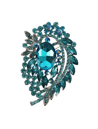 Stepping Out Brooch - Aqua