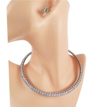 Little Miss Bling Choker Set - Silver