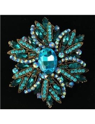 Burst of Beauty Brooch - Aqua