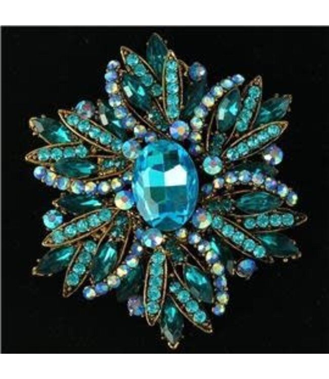 Burst of Beauty Brooch - Aqua