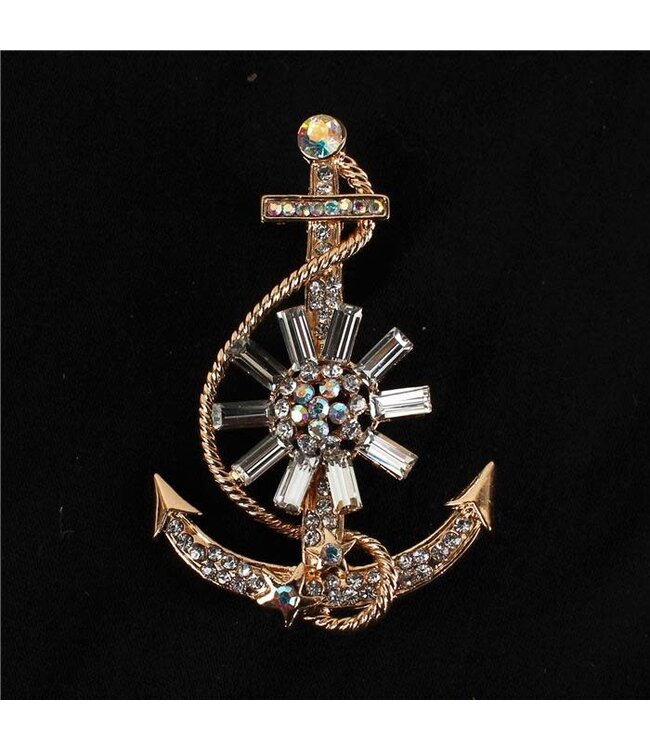 Anchor Down Brooch - Gold