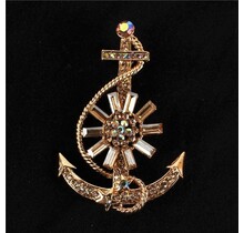 Anchor Down Brooch - Gold Topaz