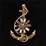 Anchor Down Brooch - Gold Topaz