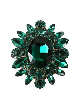 High Royalty Brooch - Emerald