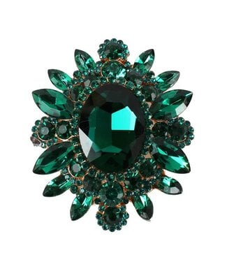 High Royalty Brooch - Emerald