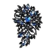 Enriched Jewel Brooch - Navy