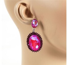 Art Of Reflection Earrings - Fuchsia