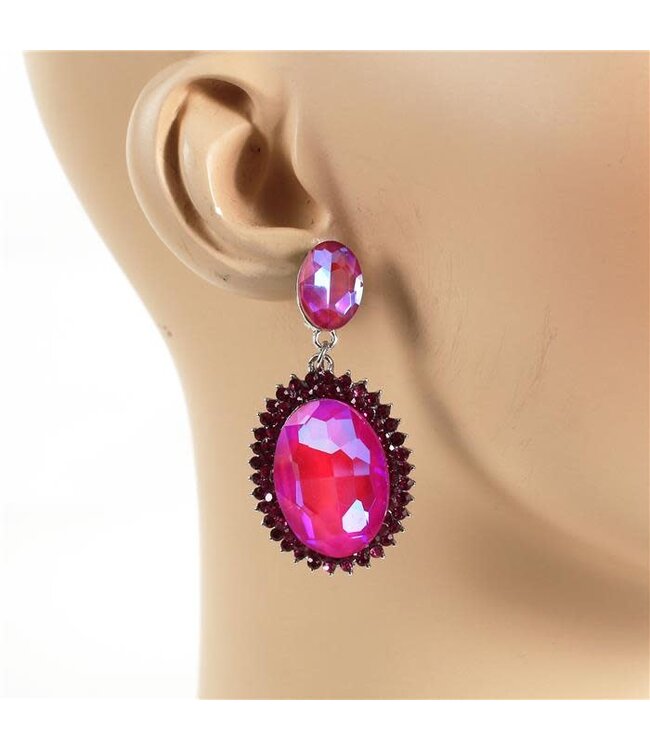 Art Of Reflection Earrings - Fuchsia