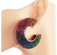 Glam It Up Hoops - Green Iridescent