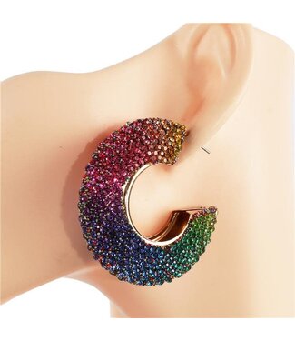 Glam It Up Hoops - Green Iridescent