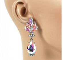 Front Row Earrings - Silver Iridescent
