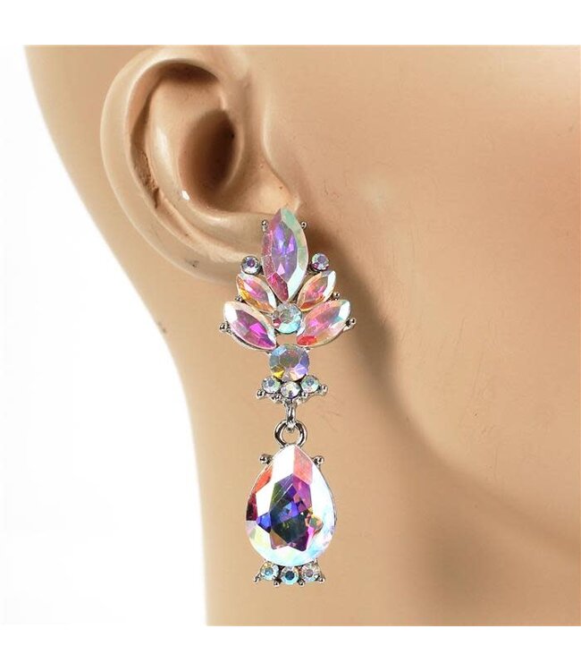 Front Row Earrings - Silver Iridescent