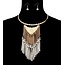 Tassel Down Necklace Set - White