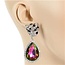 Approach With Caution Earrings - Silver Green Iridescent