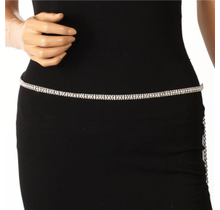 Pearl Shine Chain Belt - Silver