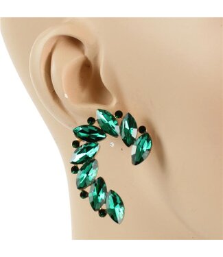 Follow Me Crystal Earrings -  Emerald