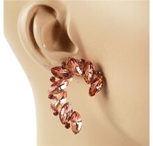 Follow Me Crystal Earrings - Rose Gold