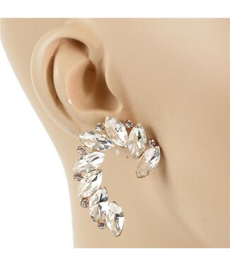 Follow Me Crystal Earrings -  Gold